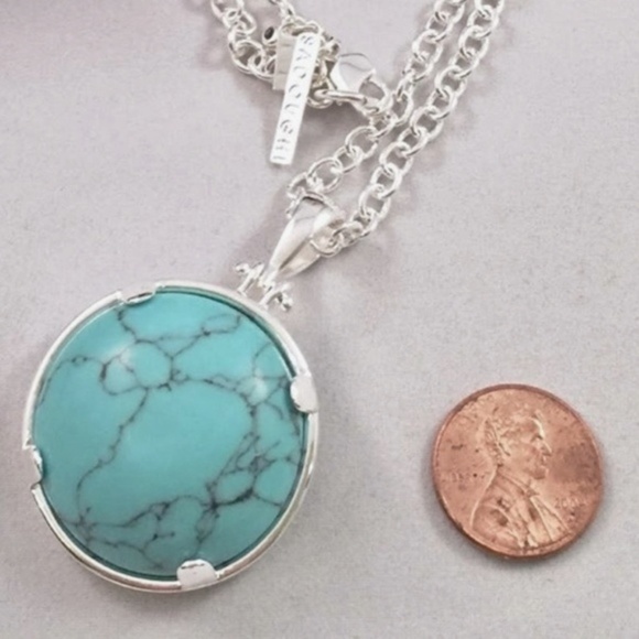 New Lele Sadoughi Silver + Turquoise Necklace - Picture 5 of 5